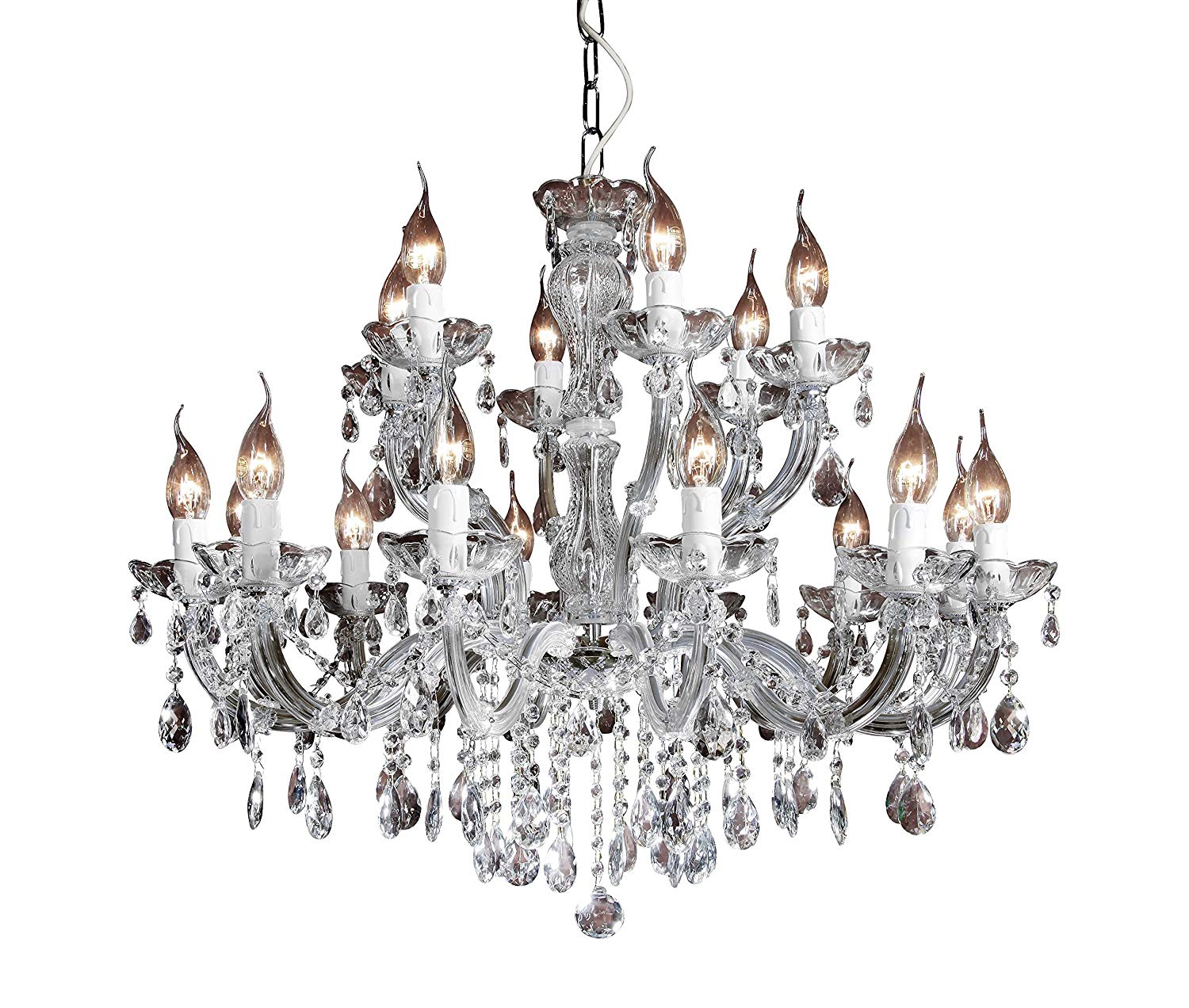 Venezianischer Kronleuchter 18-armig – 75cm silberfarben